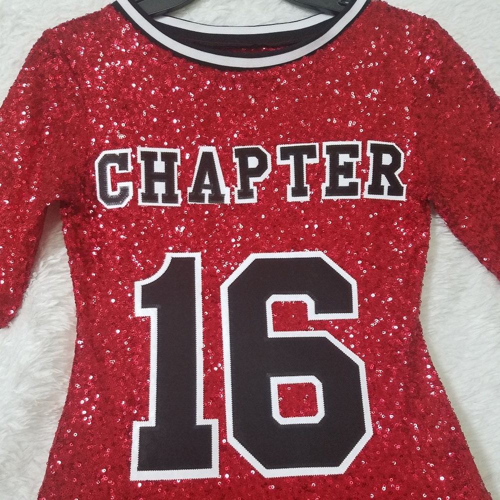 Custom-made Red Sequins Dress